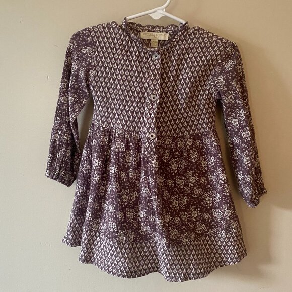 Sweet Dark Purple Toddler Dress with Matching Bloomers 24M - Picture 2 of 3